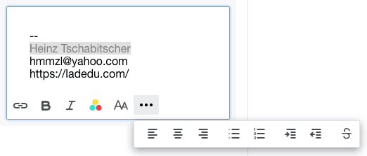 Change font color, alignment, size, and more of your Yahoo Mail email signature