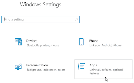 Choose “Apps”