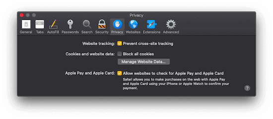 Click "Manage Website Data…"