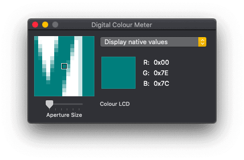 Identifying color with the Mac eyedropper tool (Digital Color Meter)