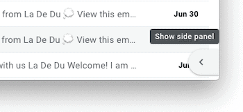 Show the side panel to open Google Keep notes in Gmail