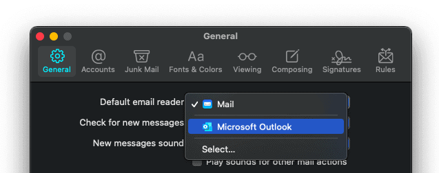 Make Outlook the Default Email Client on a Mac