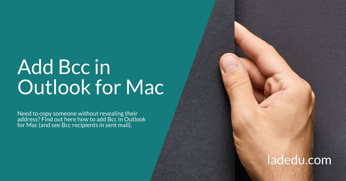 Add Bcc in Outlook for Mac
