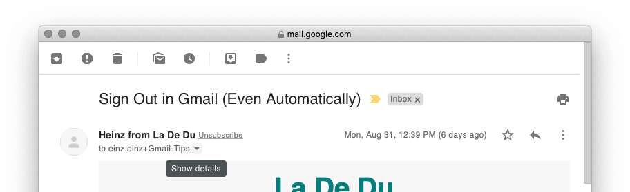 Click "Show details" next to the recipient