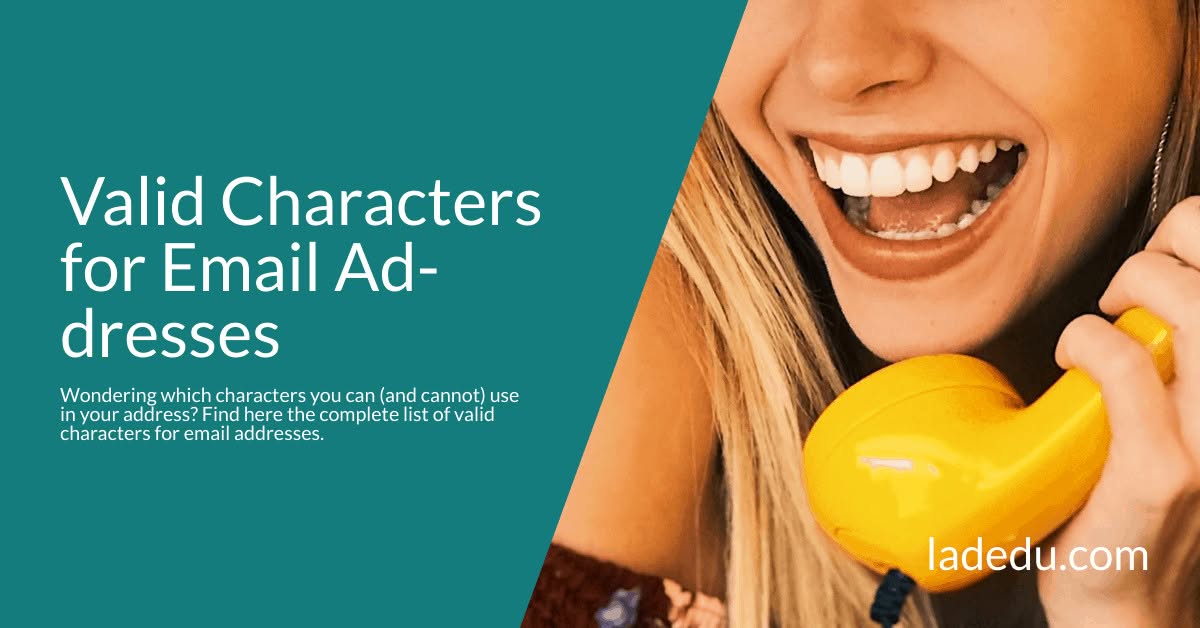 Valid Characters for Email Addresses Valid Characters for Email Addresses