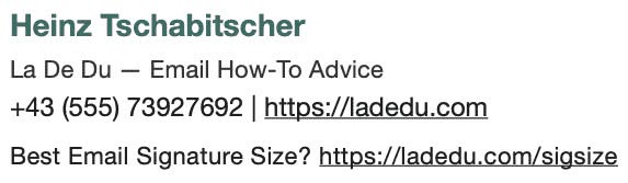 Email Signature Size Example