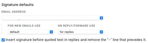Change default signatures in Gmail