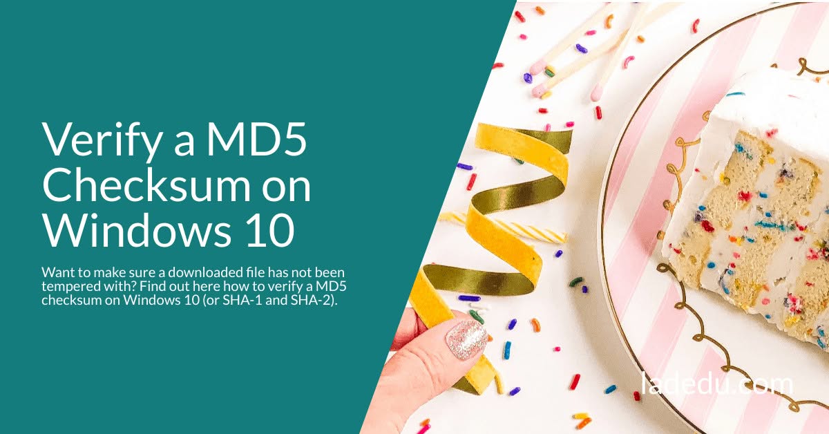 Verify a MD5 Checksum on Windows 10