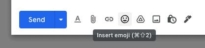 Click the Gmail "Insert Emoji" button
