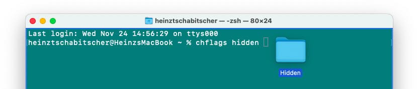 Drag and drop a folder to add the “hidden” attribute on a Mac