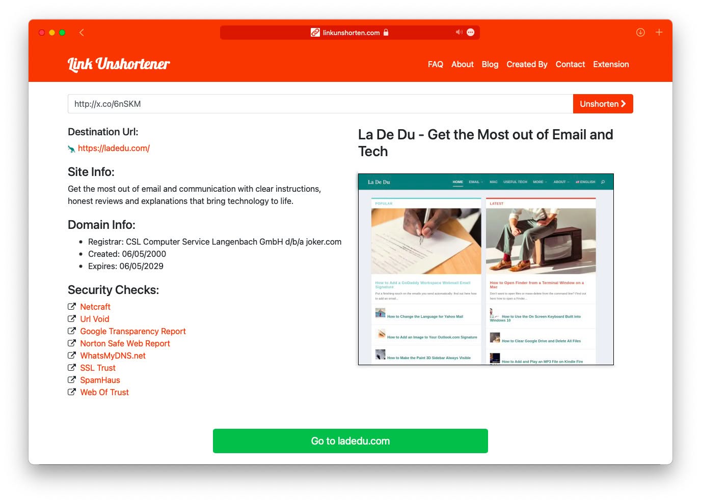 Link Unshortener