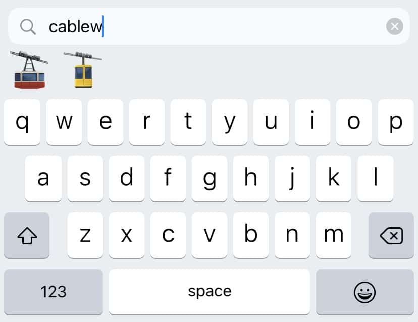 Searching for emoji on iPhone
