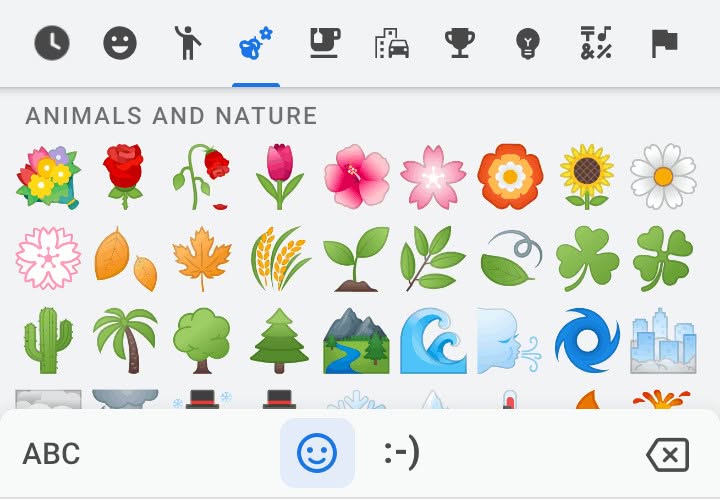 Tap any emoji to insert it on Android