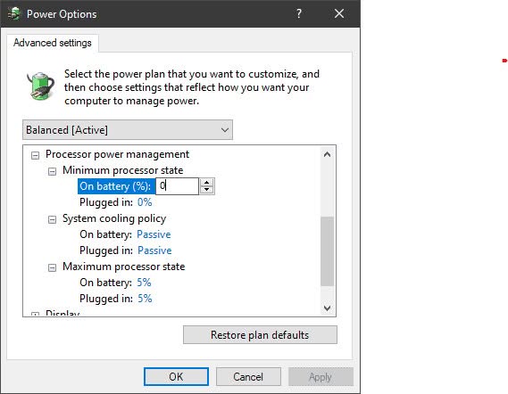Use Windows 10 Advanced Power settings to keeep a PC or laptop running cooler