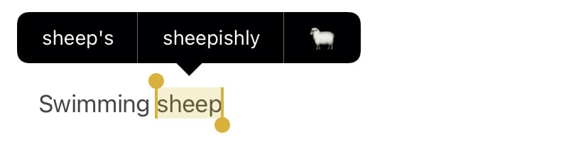 Use the "Replace" menu to insert emoji on iPhone