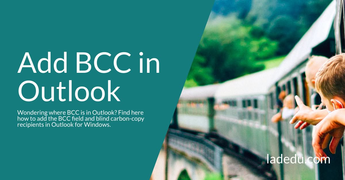 Add BCC in Outlook