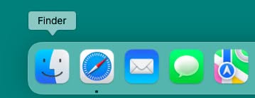 Open Finder using the Dock on a Mac
