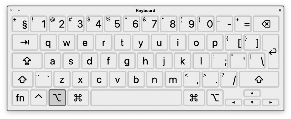 The Option key on a US Mac keyboard