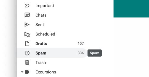 Find the spam folder in Gmail