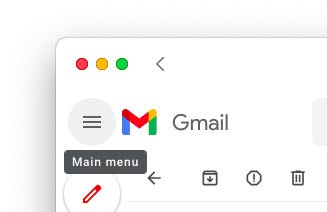 Open the main menu in Gmail