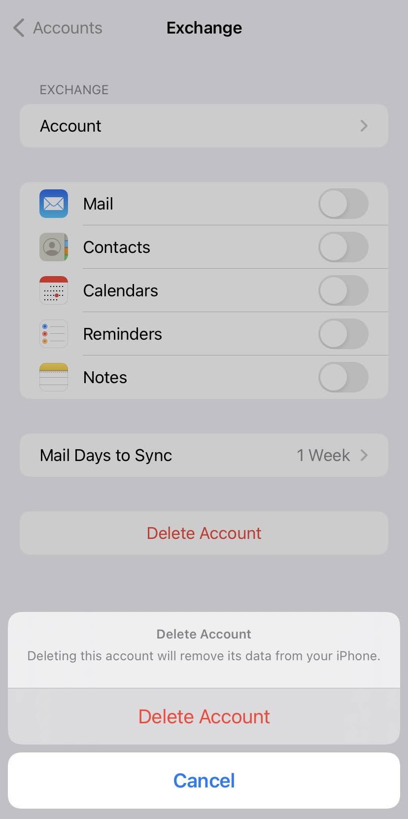 Delete an Email Account from iPhone Mail