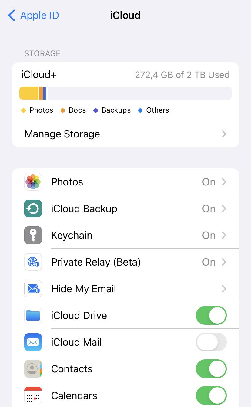 Remove an iCloud Mail account from iPhone Mail