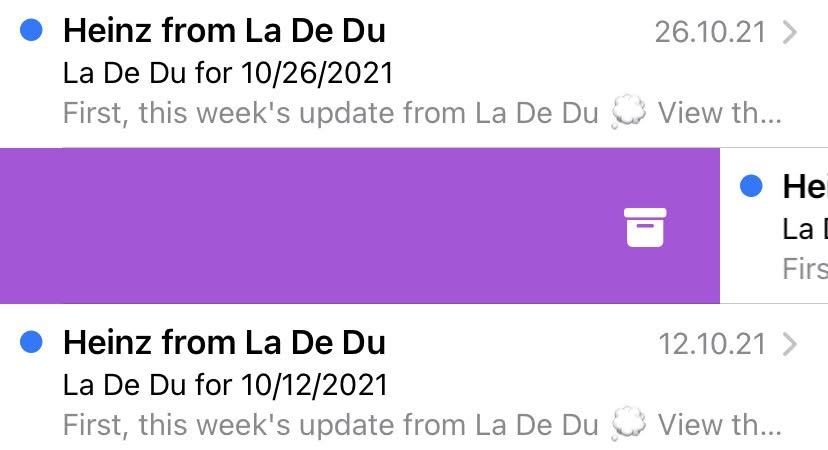 Archive in iPhone Mail with a single swipe