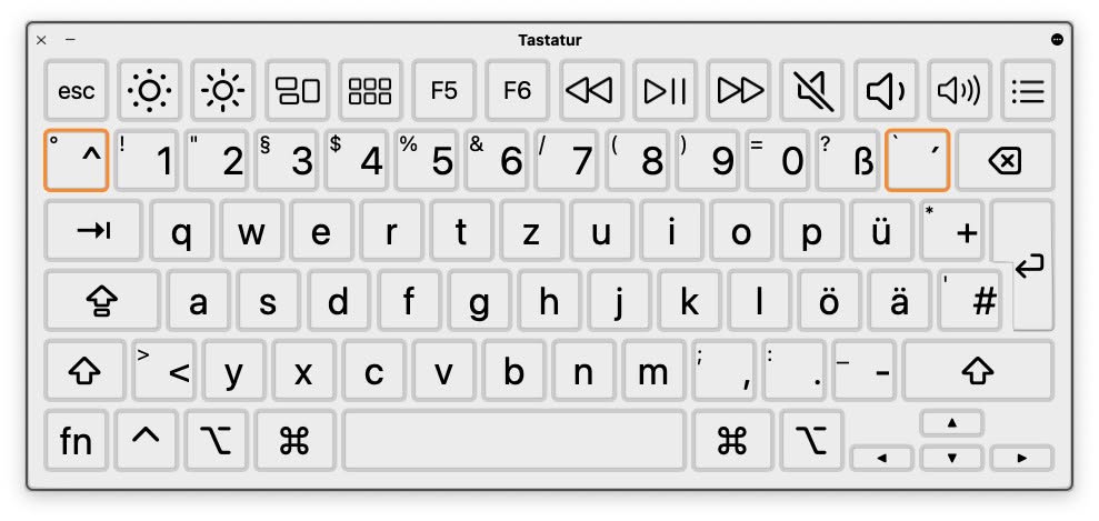 Die Mac Bildschirmtastatur