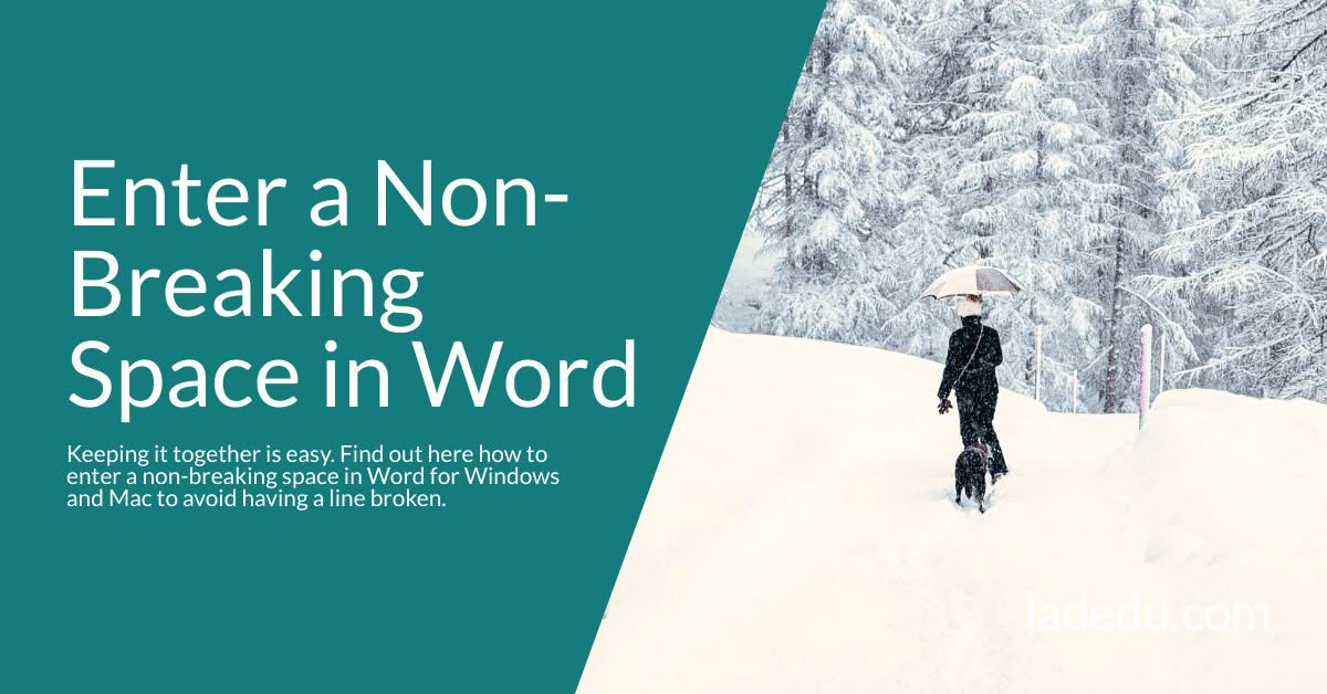 Enter a Non-Breaking Space in Word