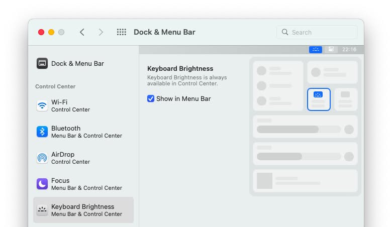 Add keyboard brightness to the Mac menu bar