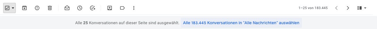 Alle Nachrichten in Gmail auswählen