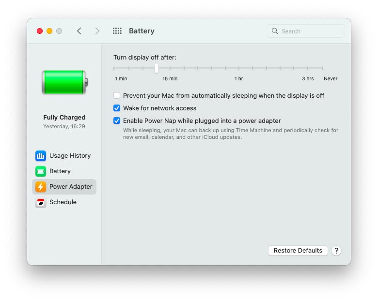 Change the screen timeout on a Mac