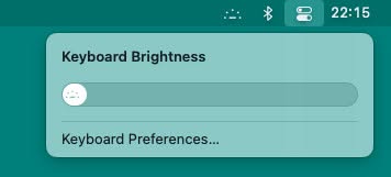 Choose the desired Mac keyboard backlight brightness or turn it off altogether using Control Center