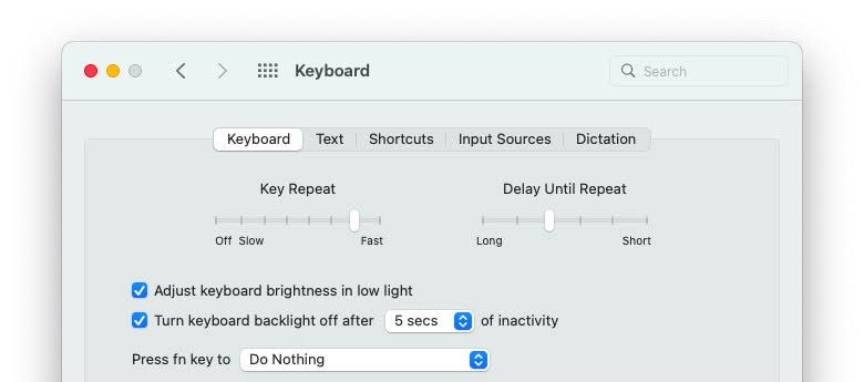 Have the Mac keyboard light turn off automatically