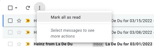 Mark all visible conversations as read in Gmail on the web