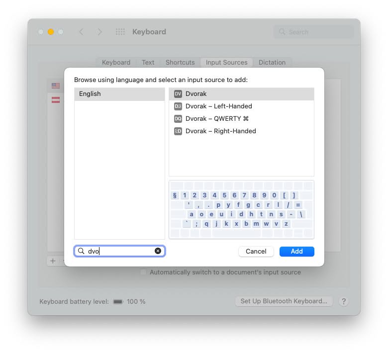 Add a new keyboard language and layout to your Mac