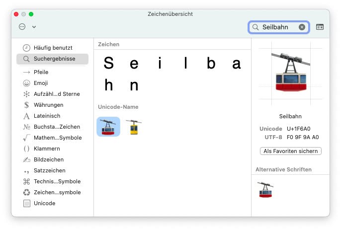 Unicode am Mac mit der Zeichenübersicht einfügen