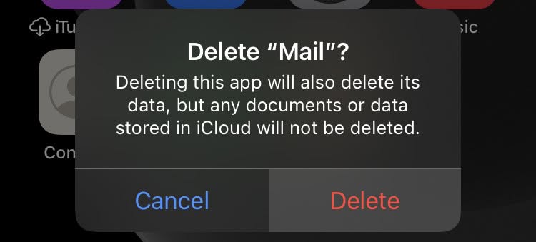 Delete the Mail app