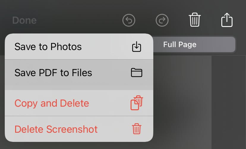 Select “Save PDF to Files”