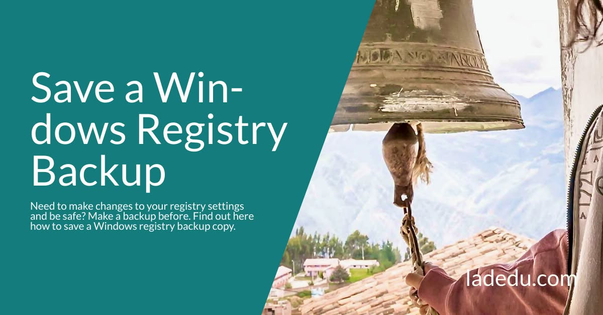 Save a Windows Registry Backup