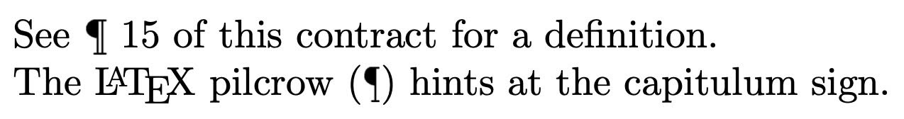 The paragraph symbol in LaTeX