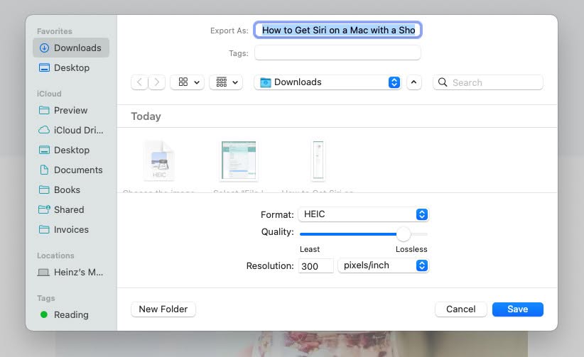 Choose the image format for conversion