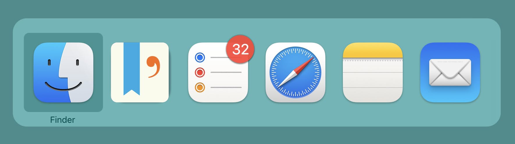 Open Finder on a Mac with the app switching shortcut