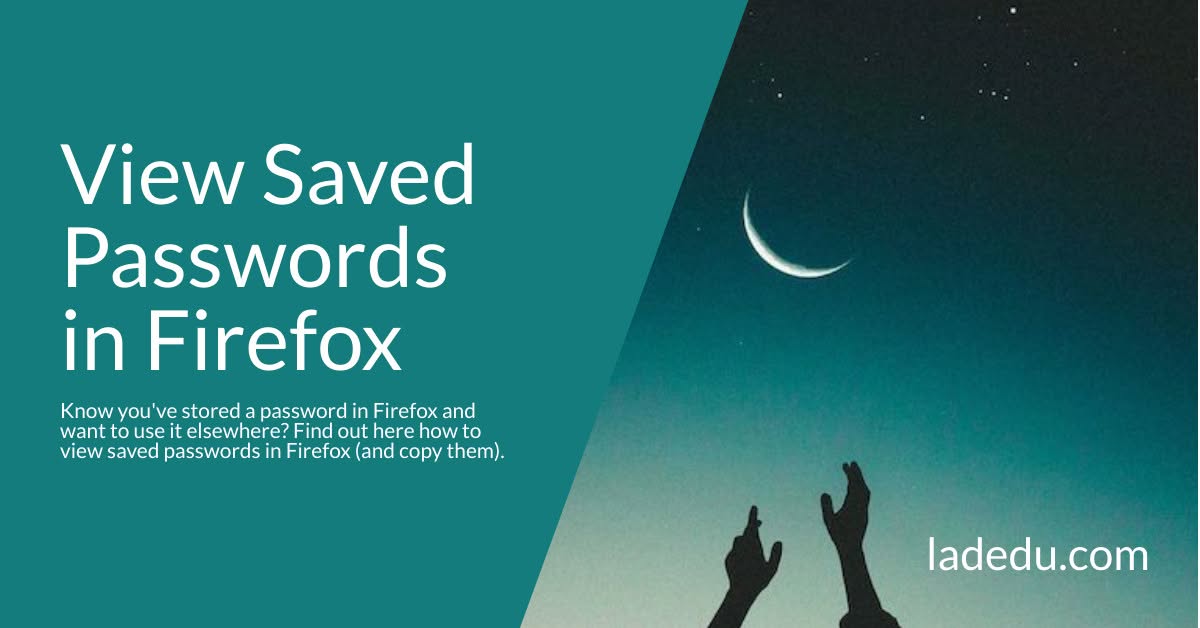 How to View Saved Passwords in Firefox
