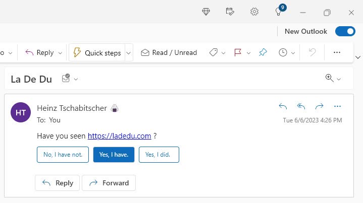 A suggested reply to start with in Outlook on the Web and New Outlook