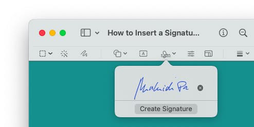 Add a signature in Mac Preview using the markup toolbar
