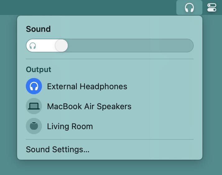 Change the volume on a Mac using the menu bar