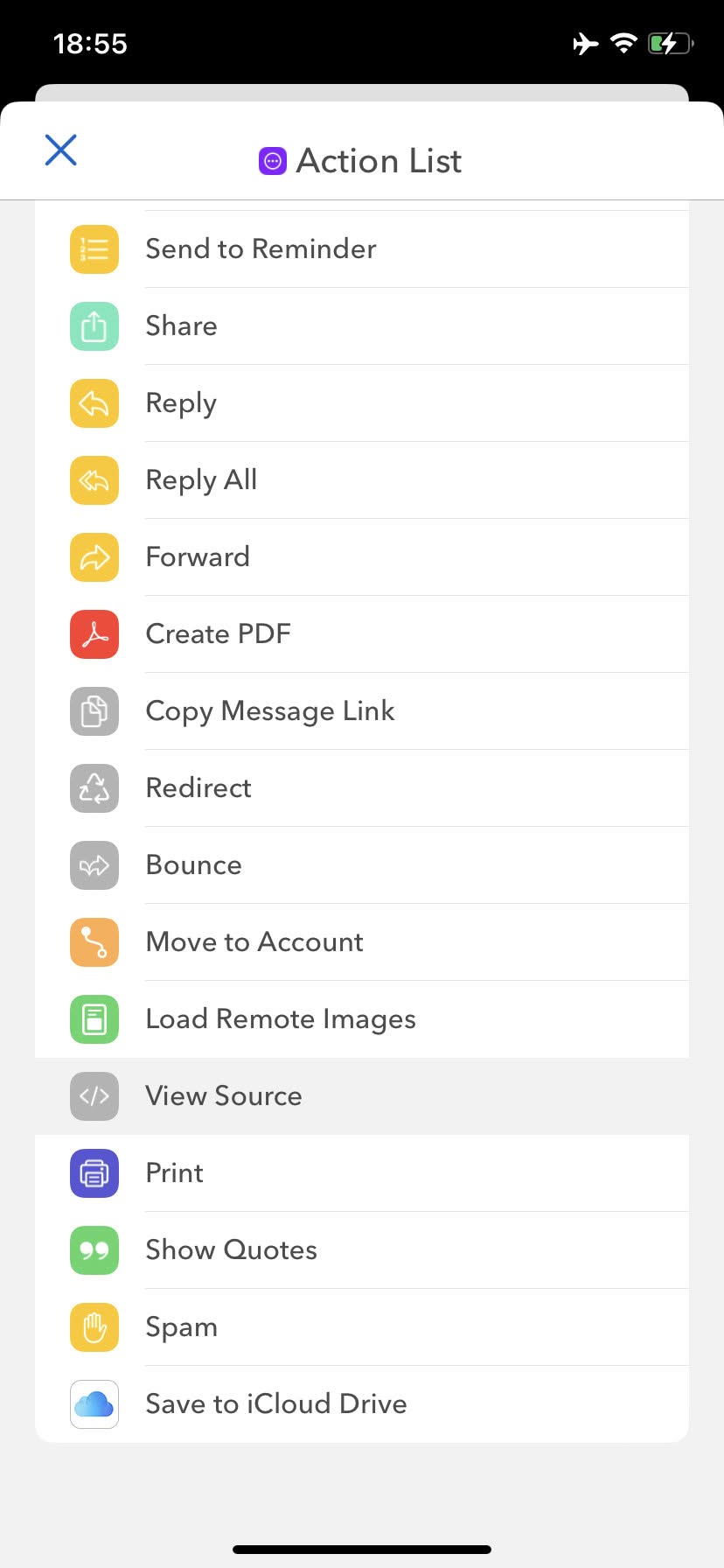 View headers in Airmail for iOS