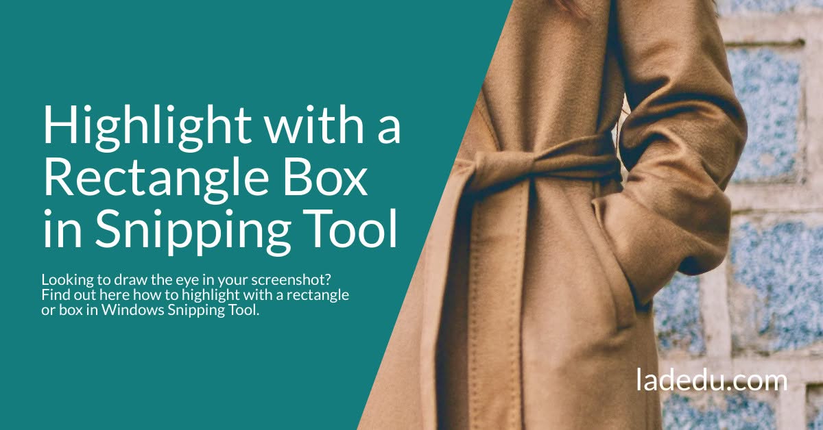 Highlight with a Rectangle Box in Snipping Tool