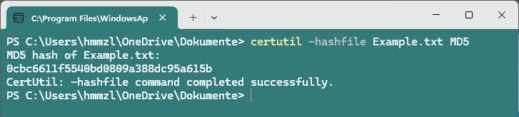 Use certutil to check an MD5 or SHA256 checksum on Windows